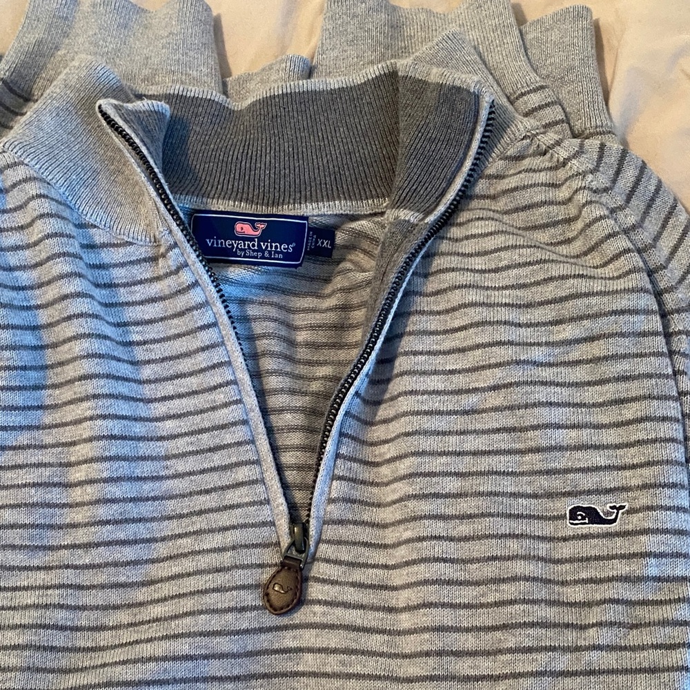 Vineyard Vines Men's Gray Zip-Up Sweater